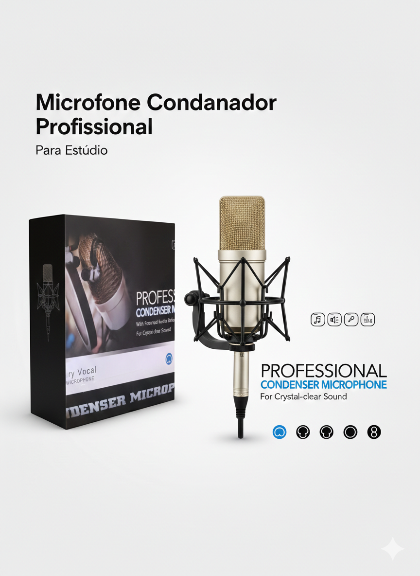 Microfone Condensador Profissional